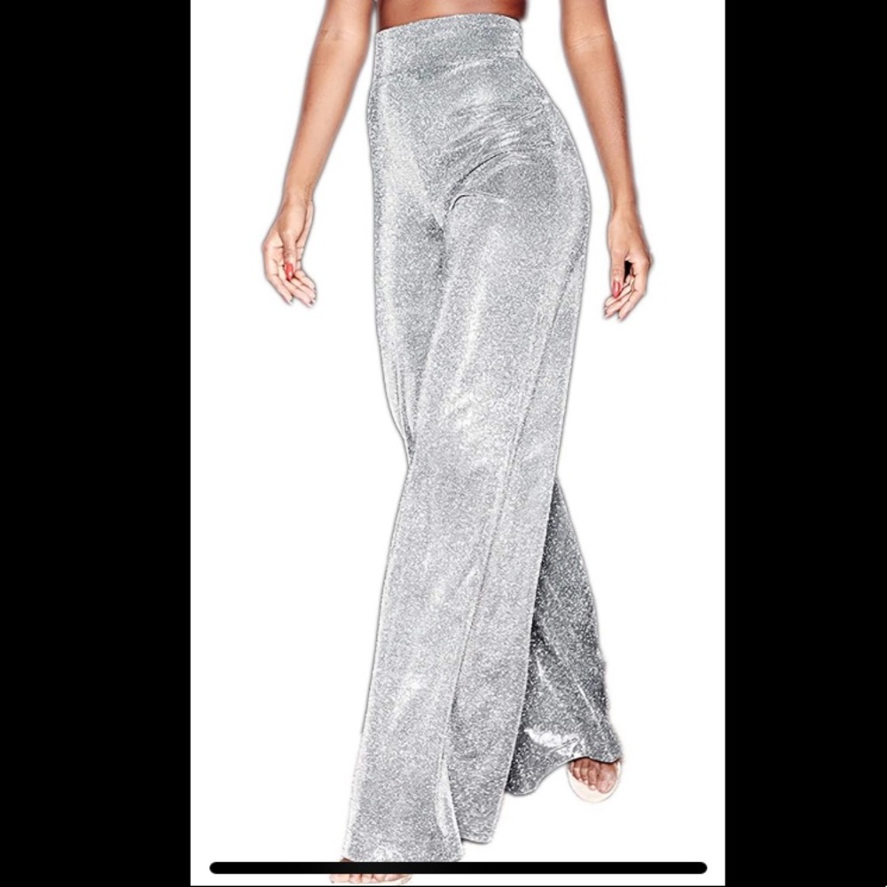 Metallic Silver Pants